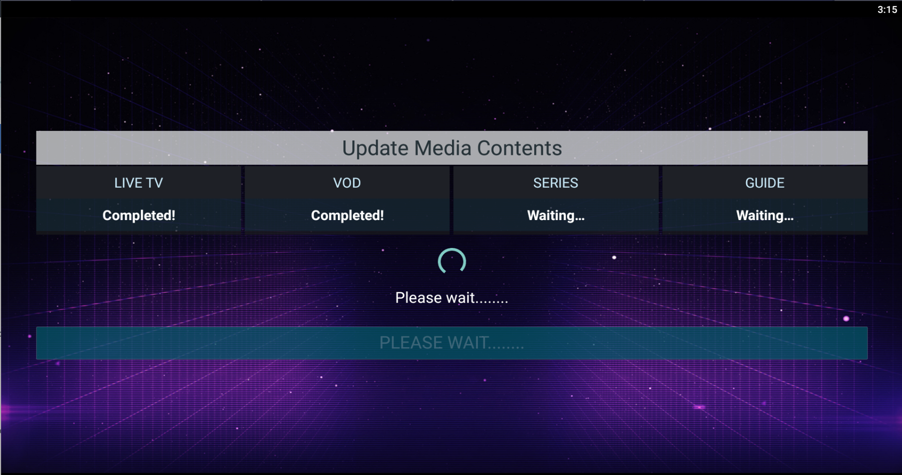 It could take anywhere between 5-20 minutes to inititally login and load the Media Contents based on your network setup and internet service providers' speed.